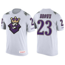 Los Angeles Kings White Dustin Brown #23 New Season Throwback Player T-shirt Mitchell & Ness