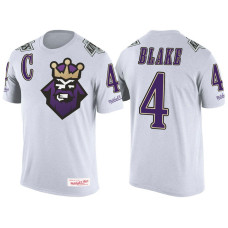 Los Angeles Kings White Rob Blake #4 New Season Throwback Player T-shirt Mitchell & Ness