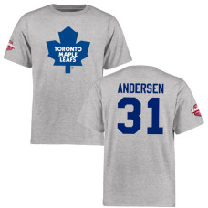 Toronto Maple Leafs Frederik Andersen #31 Gray Short Sleeve Logo T-Shirt