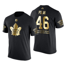 Toronto Maple Leafs Roman Polak Gold Limited with Message T-Shirt Black