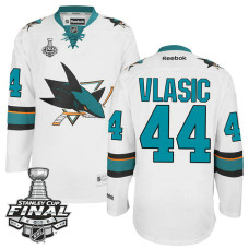 San Jose Sharks Marc-Edouard Vlasic #44 White 2016 Stanley Cup Away Champions Jersey