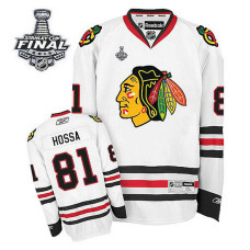 Women's Chicago Blackhawks Marian Hossa #81 White 2015 Stanley Cup Away Jersey