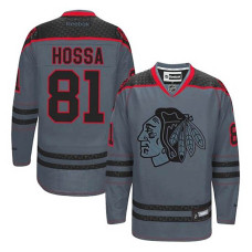 Chicago Blackhawks Marian Hossa #81 Charcoal Cross Check Fashion Jersey