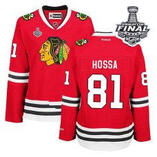 Women's Chicago Blackhawks Marian Hossa #81 Red 2015 Stanley Cup Home Jersey