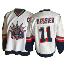 New York Rangers Mark Messier #11 White CCM Statue of Liberty Stitched Jersey