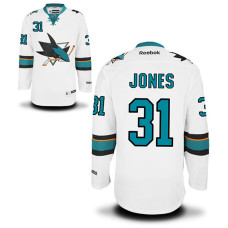 San Jose Sharks Martin Jones #31 White Away Jersey