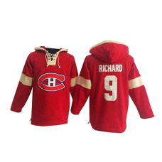 Montreal Canadiens Maurice Richard #9 Red Pullover Hoodie