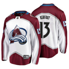 Colorado Avalanche #13 Alexander Kerfoot Fanatics Branded Breakaway White Away With Jersey 2022 Stanley Cup Champions Patch