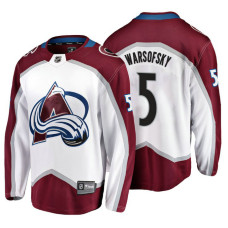 Colorado Avalanche #5 David Warsofsky 2018 Fanatics Branded Breakaway White Away jersey