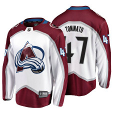 Colorado Avalanche #47 Dominic Toninato Fanatics Branded Breakaway White Away With Jersey 2022 Stanley Cup Champions Patch