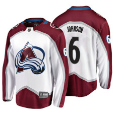 Colorado Avalanche #6 Erik Johnson Fanatics Branded Breakaway White Away With Jersey 2022 Stanley Cup Champions Patch