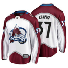 Colorado Avalanche #37 J.T. Compher Fanatics Branded Breakaway White Away With Jersey 2022 Stanley Cup Champions Patch