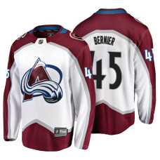 Colorado Avalanche #45 Jonathan Bernier Fanatics Branded Breakaway White Away With Jersey 2022 Stanley Cup Champions Patch