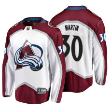 Colorado Avalanche #30 Spencer Martin Fanatics Branded Breakaway White Away With Jersey 2022 Stanley Cup Champions Patch