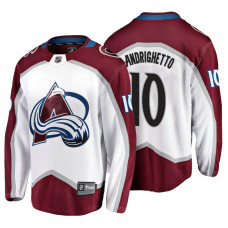 Colorado Avalanche #10 Sven Andrighetto Fanatics Branded Breakaway White Away With Jersey 2022 Stanley Cup Champions Patch