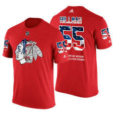 Chicago Blackhawks Blake Hillman #55 Red Banner Wave USA Flag patriotism T-Shirt