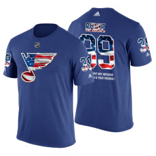 St. Louis Blues Mitch Reinke #39 Blue Banner Wave USA Flag patriotism T-Shirt