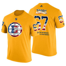 Boston Bruins Jakub Zboril #67 Yellow Banner Wave USA Flag patriotism T-Shirt