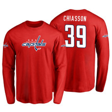 Washington Capitals Alex Chiasson #39 Red Long Sleeve T-Shirt