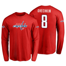 Washington Capitals Alex Ovechkin #8 Red Long Sleeve T-Shirt