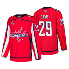 Washington Capitals #29 Christian Djoos 2018 Stanley Cup Final Bound Patch Authentic Player Red Jersey