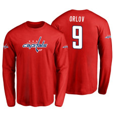 Washington Capitals Dmitry Orlov #9 Red Long Sleeve T-Shirt