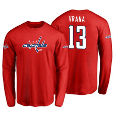 Washington Capitals Jakub Vrana #13 Red Long Sleeve T-Shirt