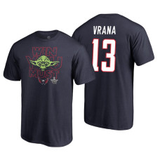 Washington Capitals #13 Jakub Vrana Navy 2018 Stanley Cup Playoffs Star Wars Win You Must Adidas T-shirt