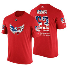 Washington Capitals Shane Gersich #63 Red Banner Wave USA Flag patriotism T-Shirt