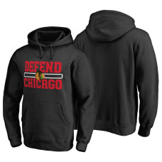 Chicago Blackhawks Hometown Collection Defend Pullover Hoodie Black