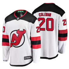 New Jersey Devils #20 Blake Coleman Fanatics Branded Breakaway White Away jersey