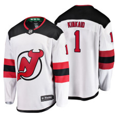 New Jersey Devils #1 Keith Kinkaid Fanatics Branded Breakaway White Away jersey