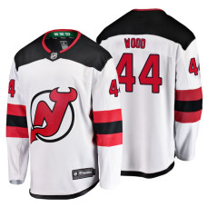 New Jersey Devils #44 Miles Wood Fanatics Branded Breakaway White Away jersey