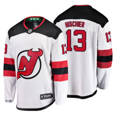 New Jersey Devils #13 Nico Hischier Fanatics Branded Breakaway White Away jersey