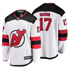 New Jersey Devils #17 Patrick Maroon Fanatics Branded Breakaway White Away jersey