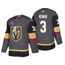 Vegas Golden Knights #3 Brayden McNabb Grey 2018 Stanley Cup Final Bound Patch Authentic Player Jersey