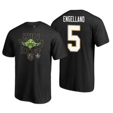 Vegas Golden Knights #5 Deryk Engelland Black 2018 Stanley Cup Playoffs Star Wars Win You Must Adidas T-shirt