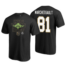 Vegas Golden Knights #81 Jonathan Marchessault Black 2018 Stanley Cup Playoffs Star Wars Win You Must Adidas T-shirt