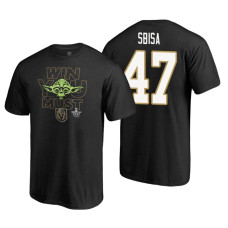 Vegas Golden Knights #47 Luca Sbisa Black 2018 Stanley Cup Playoffs Star Wars Win You Must Adidas T-shirt