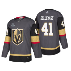 Vegas Golden Knights #41 Pierre-Edouard Bellemare Grey 2018 Stanley Cup Final Bound Patch Authentic Player Jersey