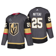 Vegas Golden Knights #25 Stefan Matteau Grey 2018 Stanley Cup Final Bound Patch Authentic Player Jersey