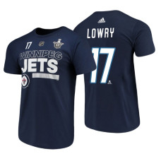 Winnipeg Jets #17 Adam Lowry Navy 2018 Stanley Cup Playoffs Participant Adidas T-Shirt