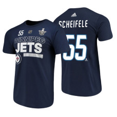 Winnipeg Jets #55 Mark Scheifele Navy 2018 Stanley Cup Playoffs Participant Adidas T-Shirt