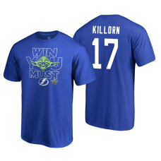 Tampa Bay Lightning #17 Alex Killorn Royal 2018 Stanley Cup Playoffs Star Wars Win You Must Adidas T-shirt