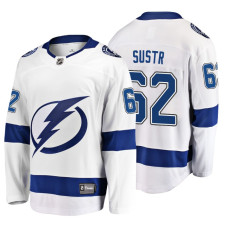 Tampa Bay Lightning #62 Andrej Sustr 2018 Fanatics Branded Breakaway White Away jersey