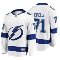 Tampa Bay Lightning #71 Anthony Cirelli Fanatics Branded Breakaway White Away Jersey 2022 Stanley Cup Finals Patch