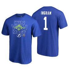 Tampa Bay Lightning #1 Connor Ingram Royal 2018 Stanley Cup Playoffs Star Wars Win You Must Adidas T-shirt