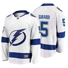 Tampa Bay Lightning #5 Dan Girardi Fanatics Branded Breakaway White Away Jersey 2022 Stanley Cup Finals Patch