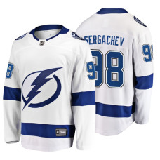 Tampa Bay Lightning #98 Mikhail Sergachev Fanatics Branded Breakaway White Away Jersey 2022 Stanley Cup Finals Patch