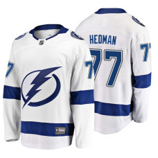 Tampa Bay Lightning #77 Victor Hedman Fanatics Branded Breakaway White Away Jersey 2022 Stanley Cup Finals Patch